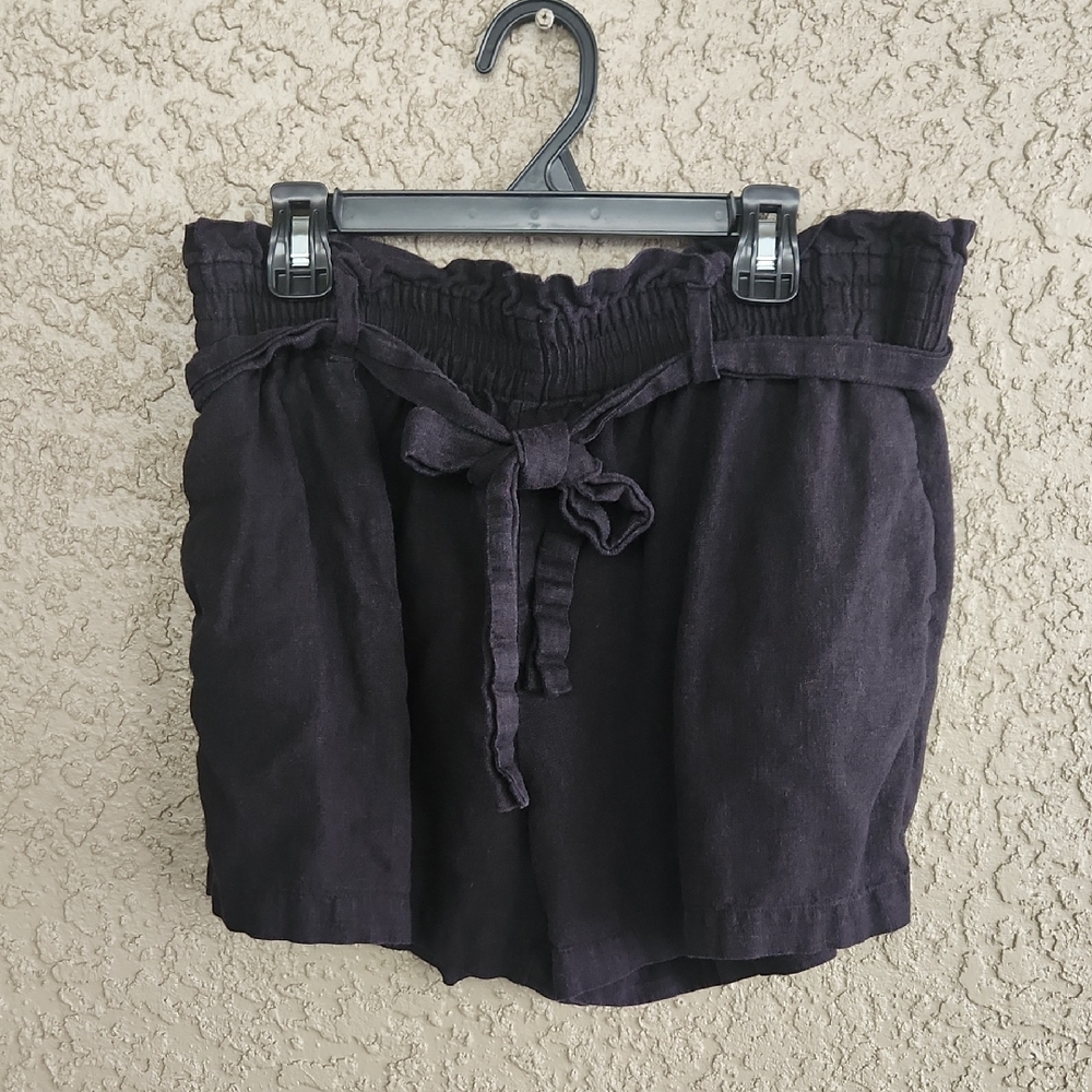 Michael Kors Pull On Shorts Linen Blend Black